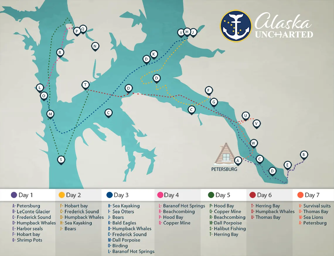 best alaska cruise itinerary map